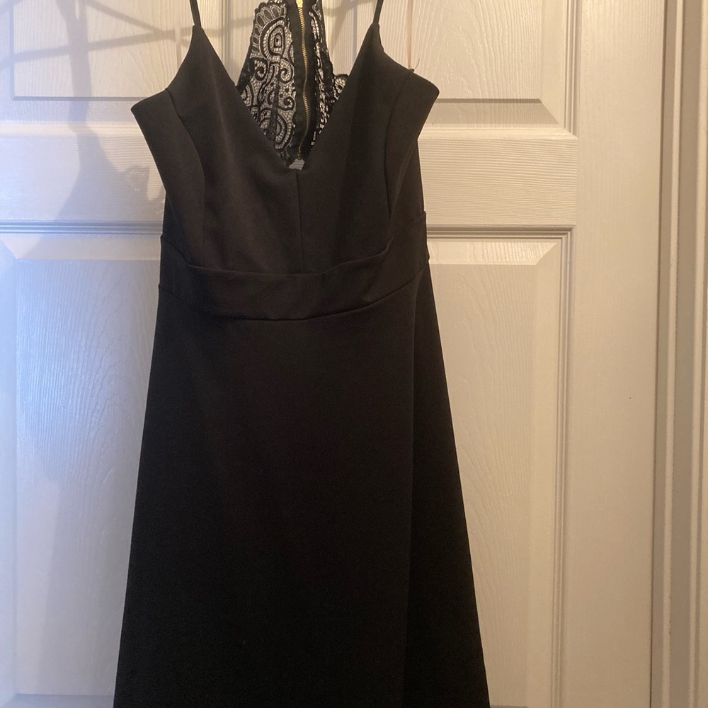 Black spaghetti dress